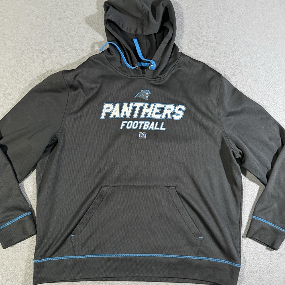 Carolina Panthers Hoodie Mens 2XL Blue Pocket Drawstring NFL Team‎ Apparel TX3